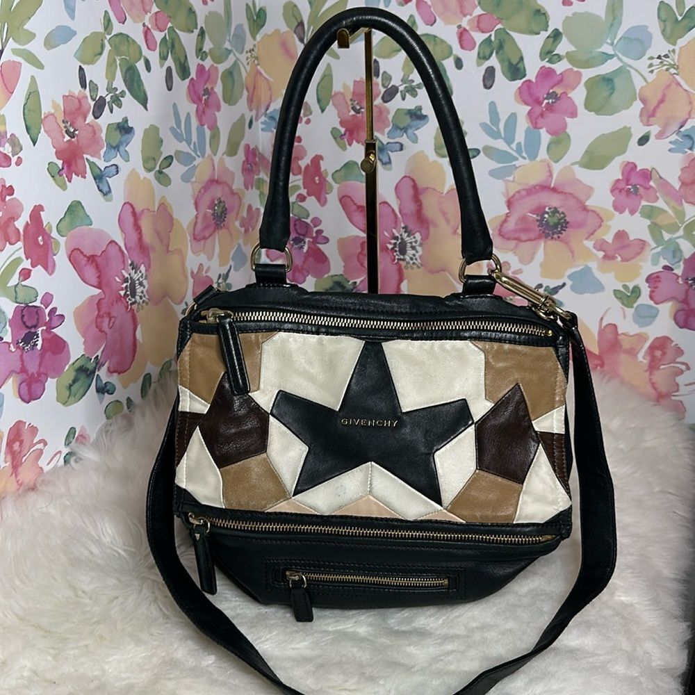 💯Authentic Givenchy PANDORA LEATHER HANDBAG Multi Color MM Size🍀